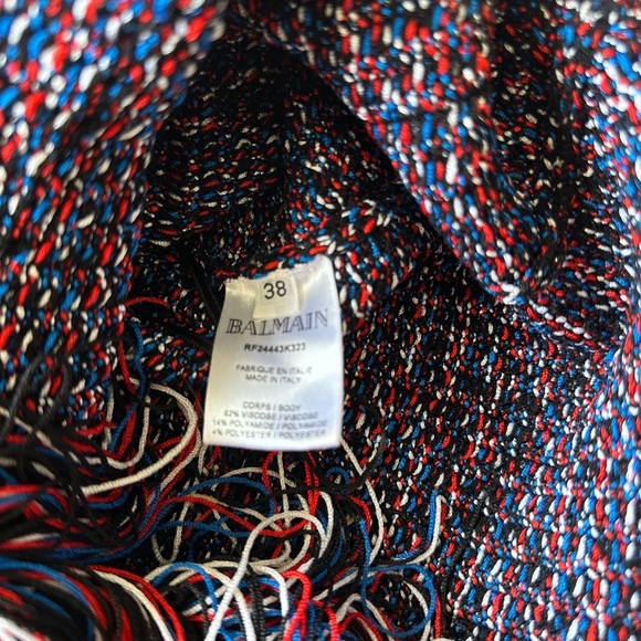 Balmain Fringe Tweed Multicolor Button Pencil Skirt - Picture 5 of 5